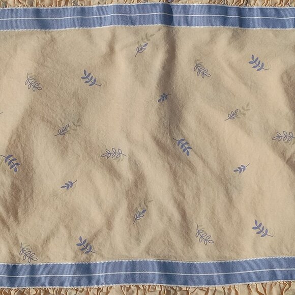 LAURA ASHLEY Pillow Shams Standard Covers Buttercream Yellow Blue Botanical Leaf - Picture 11 of 13